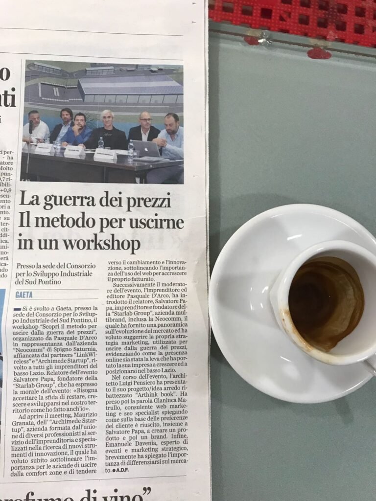 Newspaper article on the workshop La guerra dei prezzi, il metodo per uscirne
