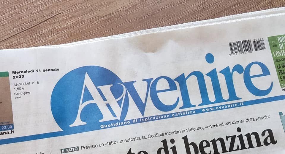 Front page of the Avvenire newspaper, 11 January 2023 print edition