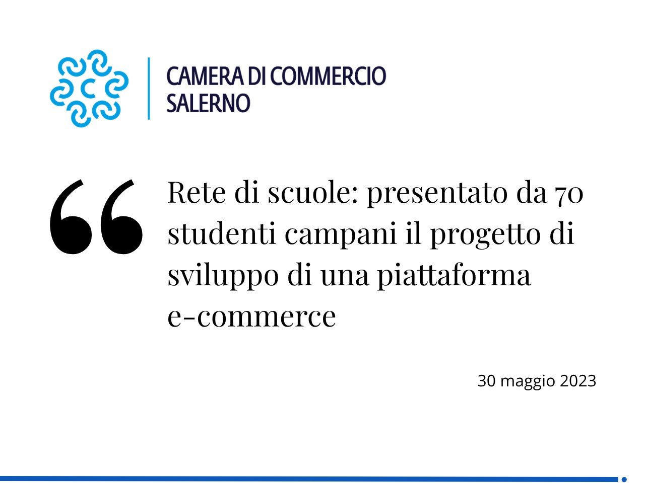 Camera di Commercio di Salerno: Rete di scuole, 70 students present an e-commerce platform project