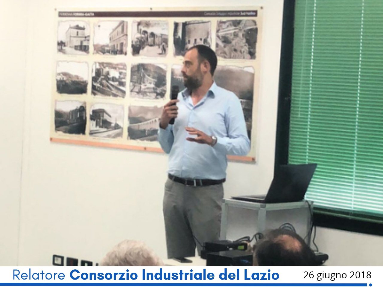 Gianluca Matrullo speaking at the Consorzio Industriale del Lazio, 26 June 2018